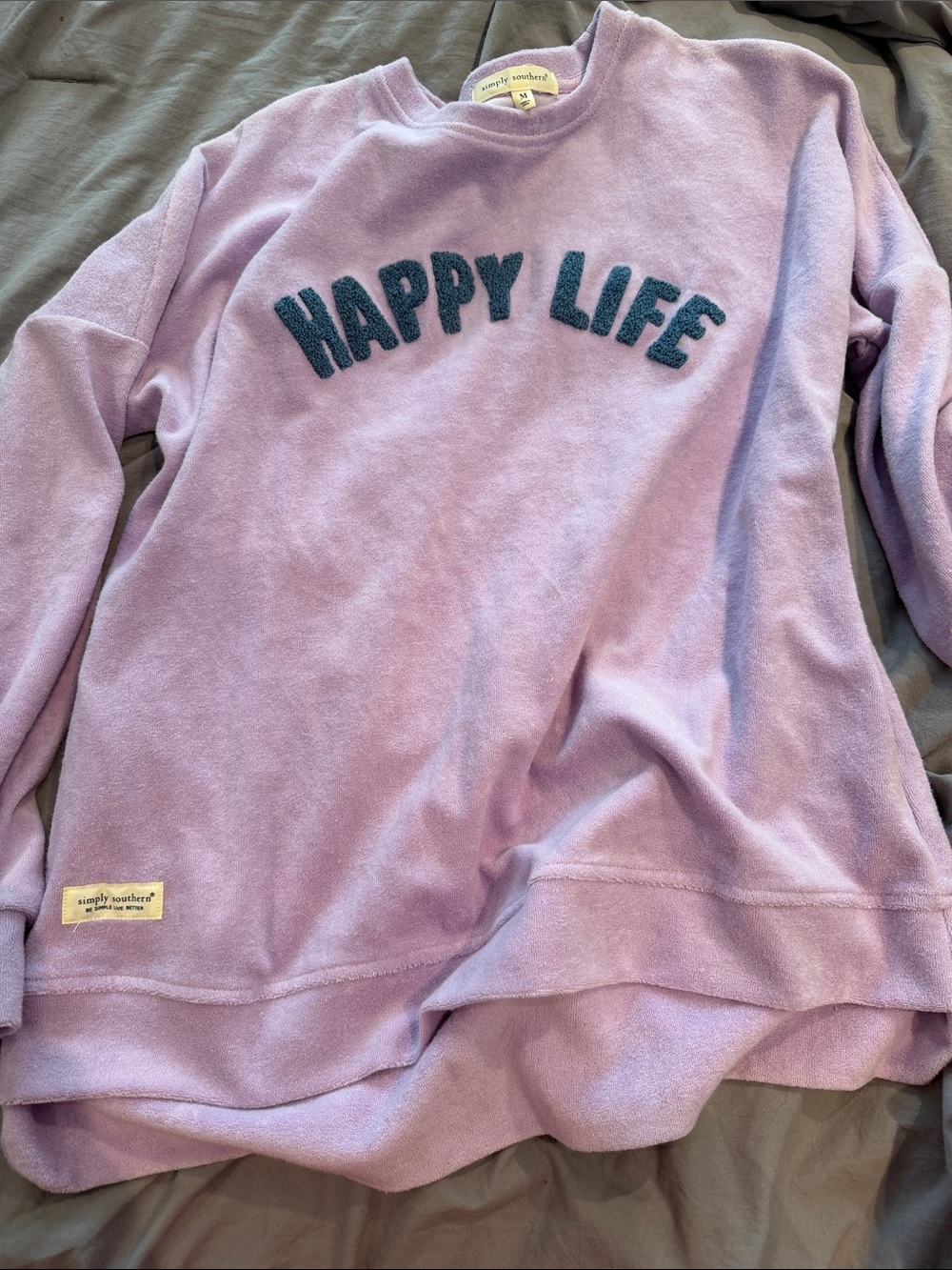 Simply Southern Terry Pullover, Happy Life
